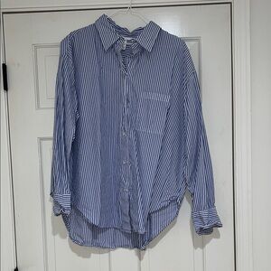 H&M Blue and White Striped Casual Shirt